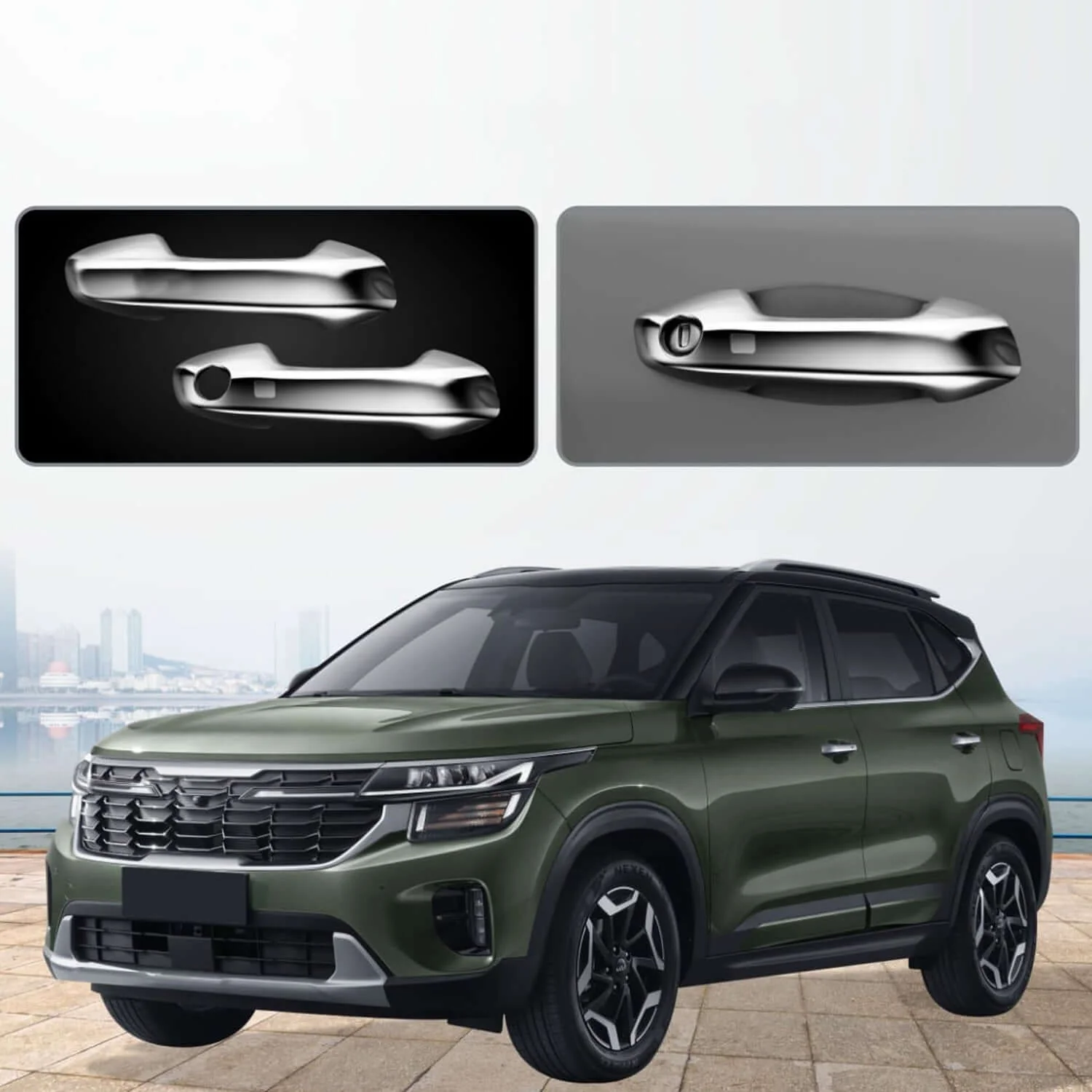 Galio Door Handle Cover For Kia Seltos (2019 Onwards)(4 Pcs.)