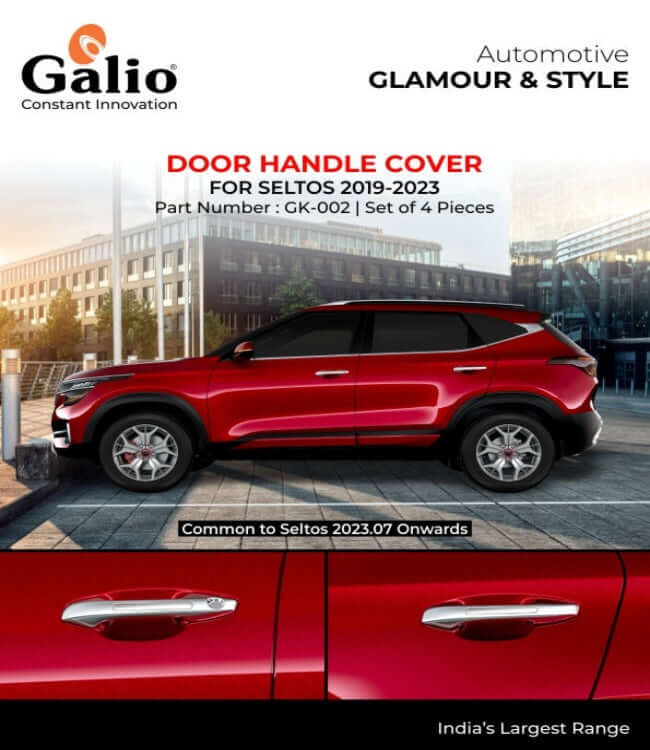 Galio Door Handle Cover For Kia Seltos (2019 Onwards)(4 Pcs.)