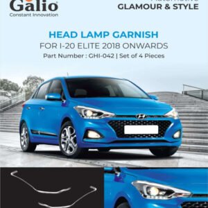 Galio Head Light Garnish Cover For Hyundai I-20 Elite (2018 Onwards)(Set of 2 pcs.)