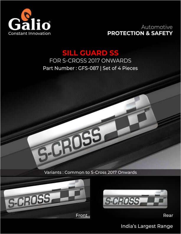 Galio Stainless Steel Door Sill Guards For Maruti Suzuki S-Cross 2017 Onwards