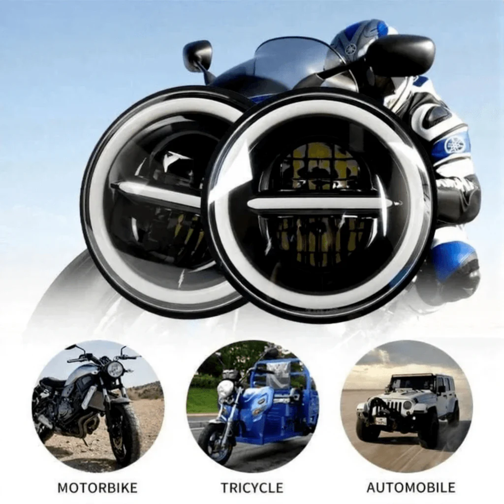 HJG Minus With Ring LED Headlight (7 Inch)