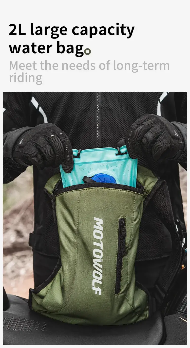 Motowolf MB7 Hydration Backpack with (2 Ltrs) Bladder | Waterproof