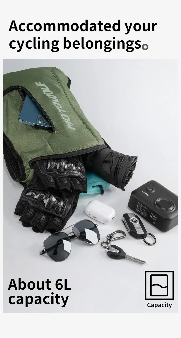 Motowolf MB7 Hydration Backpack with (2 Ltrs) Bladder | Waterproof
