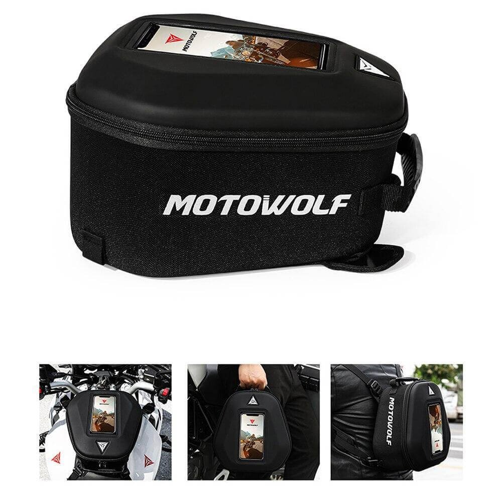 Motowolf Motorcycle Tank Bag Black