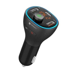 Portronics Auto 15 Car Bluetooth Receiver With Handsfree Calling, Music Streaming + USB Charging(Black)