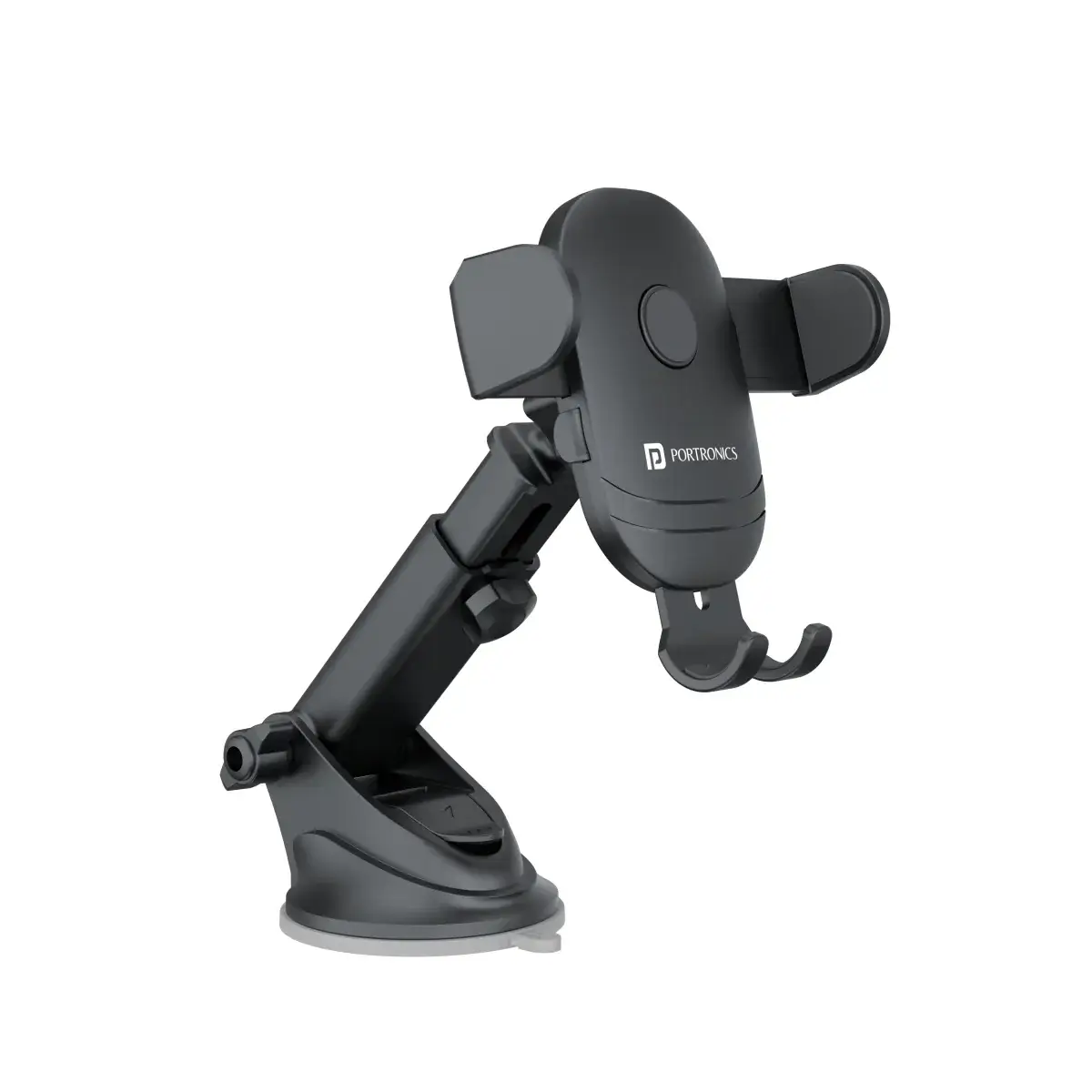 Portronics Clamp M2 Adjustable Car Mobile Holder (Black)