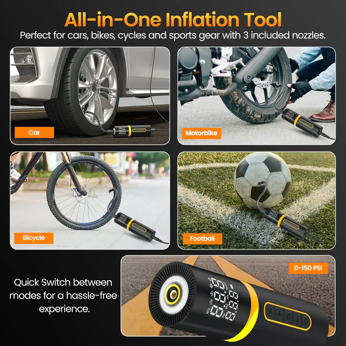 Portronics Vayu 5.0 Lite Portable Tyre Inflator