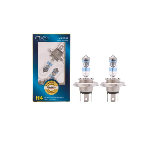 Potauto H4 MAXIMUS Halogen Headlight Bulb For Car (12V 130/100W) Set of 2 Pcs.