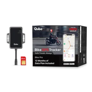 Qubo Wired Bike GPS Tracker (Pre-Recharged SIM) | Live Tracking + Engine ON-Off Alerts | Anti-Theft | Towing Alerts | Accident Alerts | 1 Year App Included | Installation Support