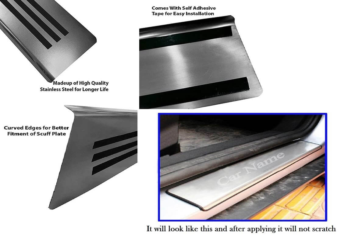 Galio Car Door Footsteps Sill Guard For Toyota Rumion 2023 onwards | Set of 4 Pcs.
