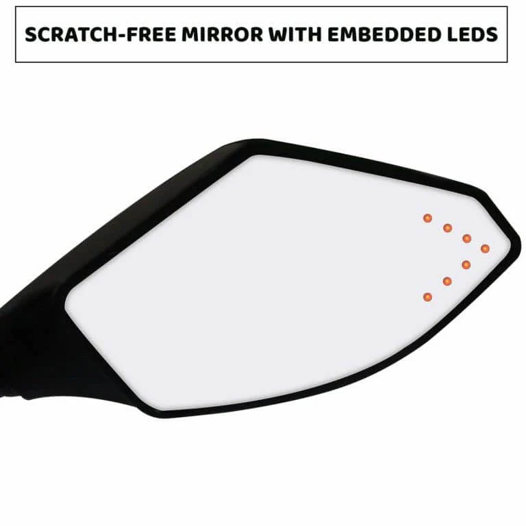 Generic Universal Motorcycle Rear view Side Mirrors with LED Turn Signal Indicator