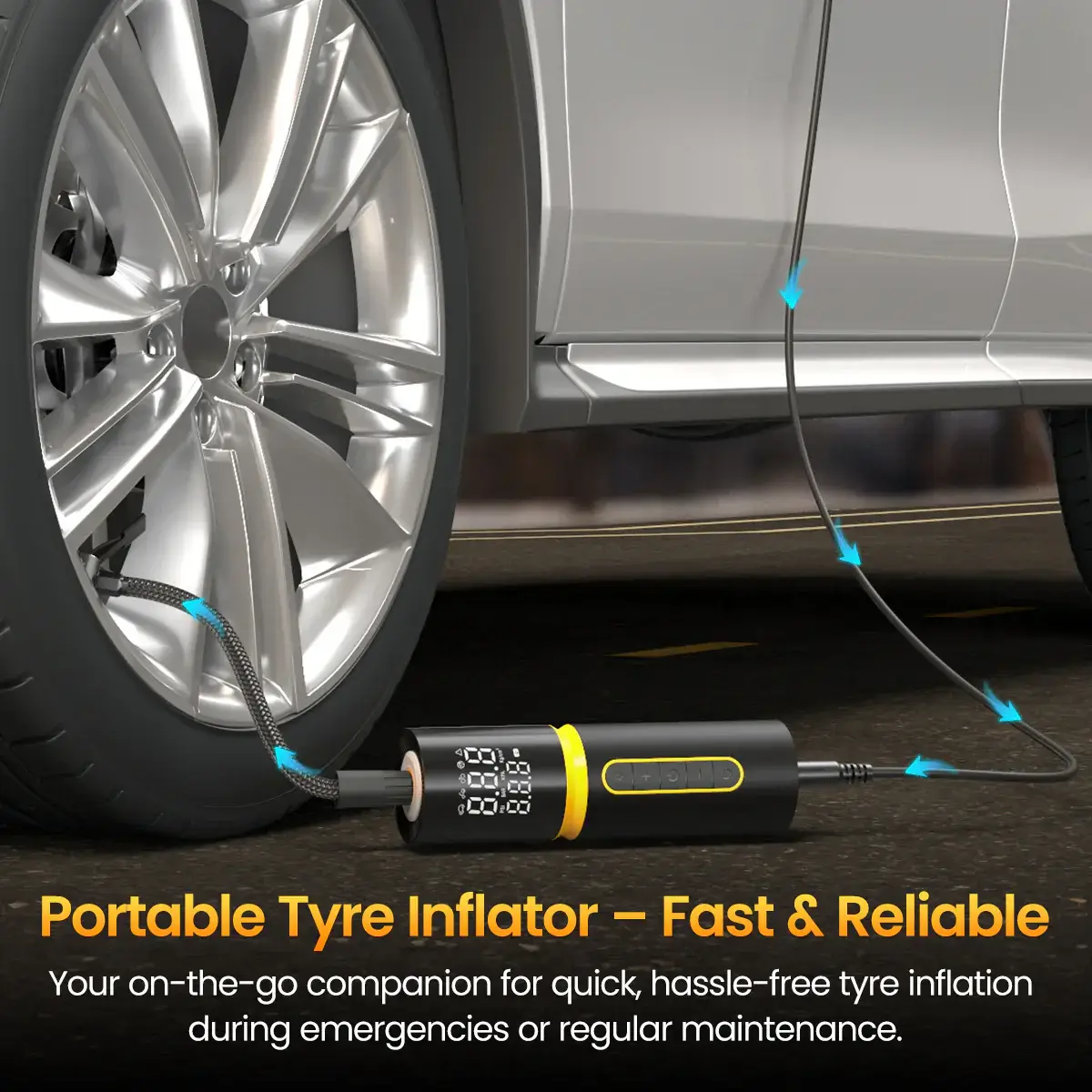 Portronics Vayu 5.0 Lite Portable Tyre Inflator
