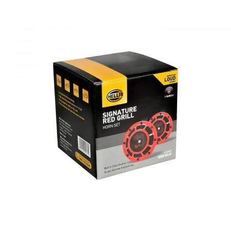 Hella Red Grill Super tone Horn Set (12V,300/500 Hz,105-118 dB @ 2 m)