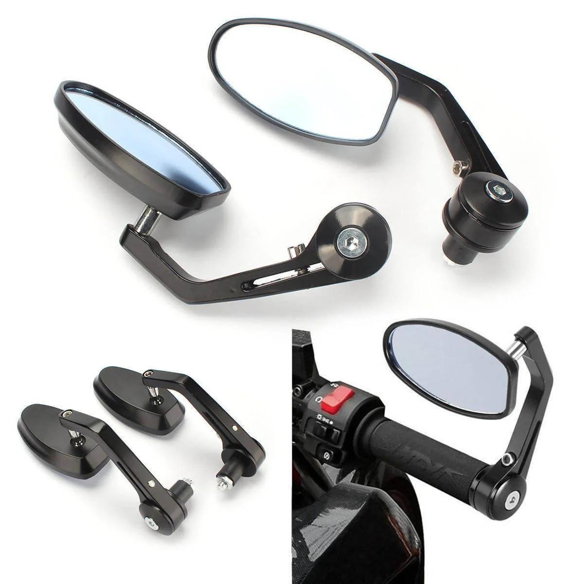 Universal Oval Shape Manual Rear View Mirror For All Bikes