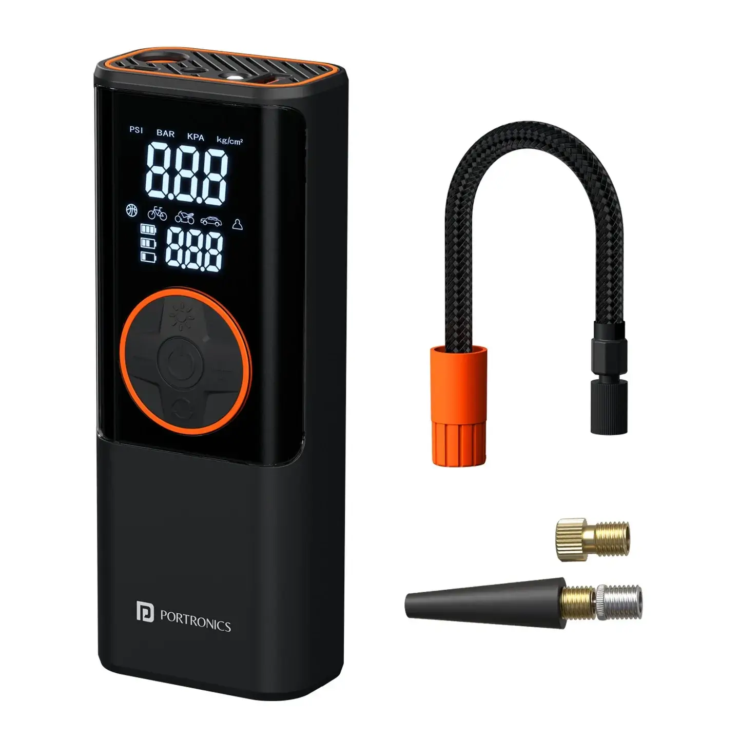 Portronics Vayu 4.0 Portable Tyre Inflator For Cars, Motorcycles