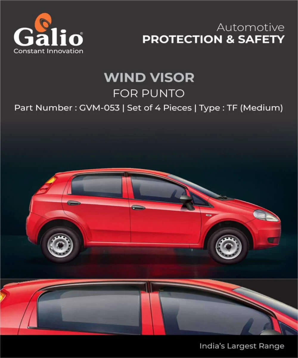 Galio Car Door Wind Visor For Fiat Punto (Set of 4 Pcs.)