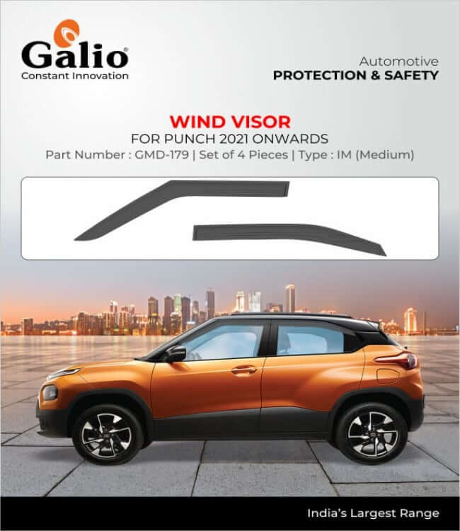 Galio Car Door Wind Visor For Tata Punch (2021 Onwards)(Set of 4 Pcs.)