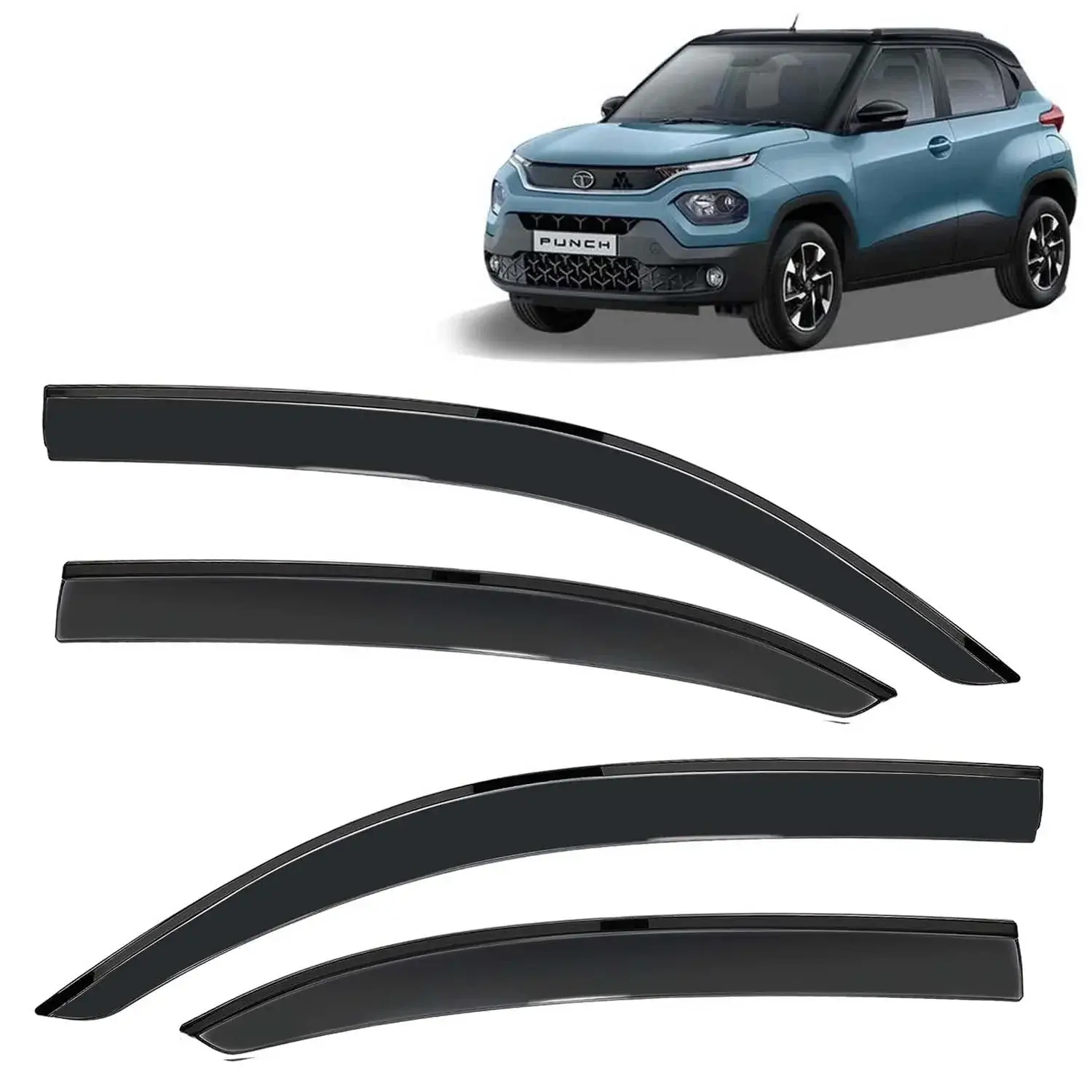 Galio Car Door Wind Visor For Tata Punch (2021 Onwards)(Set of 4 Pcs.)