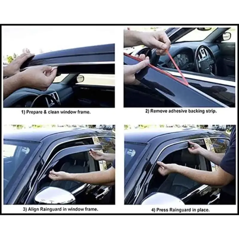 Galio Car Door Wind Visor with Silver Line For Tata Punch 2021 Onwards