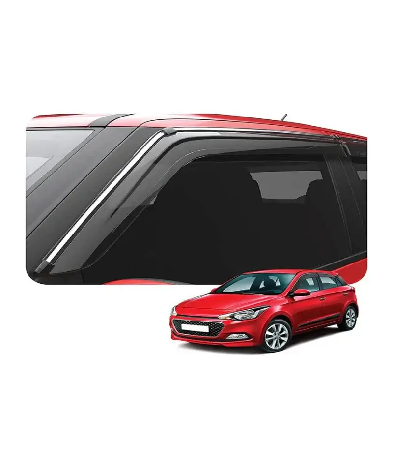 Galio Door Visor with Silver Line For Hyundai I-20 Elite (2018 onwards)(Set of 4 Pcs.)
