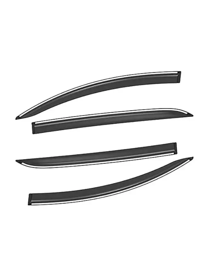 Galio Car Door Wind Visor With Silver Line For Hyundai i-10 Grand (2014 TO 2023)(Set of 4 pcs.)