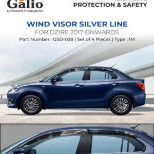 Galio Car Door Wind Visor With Silver Line For Maruti Suzuki Dzire (2017 Onwards)(Set of 4 pcs)