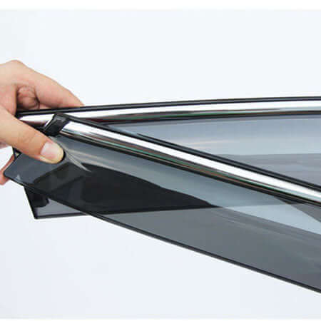 Galio Car Door Visor With Silver Line For Mahindra Thar Roxx (2024 Onwards)(Set of 4 pcs)
