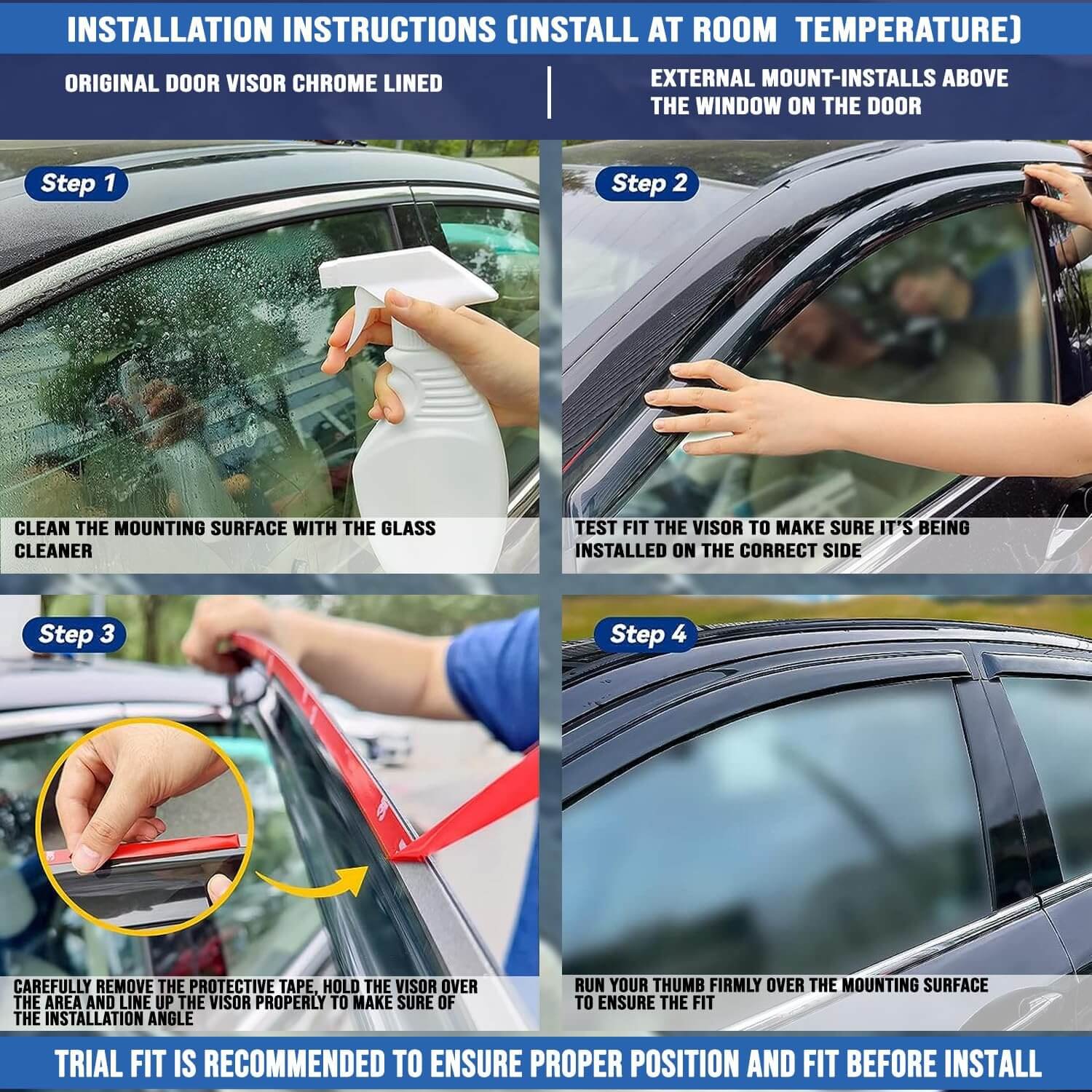 Galio Car Door Wind Visor For Mahindra Scorpio (2005 Onwards)(6 Pcs)