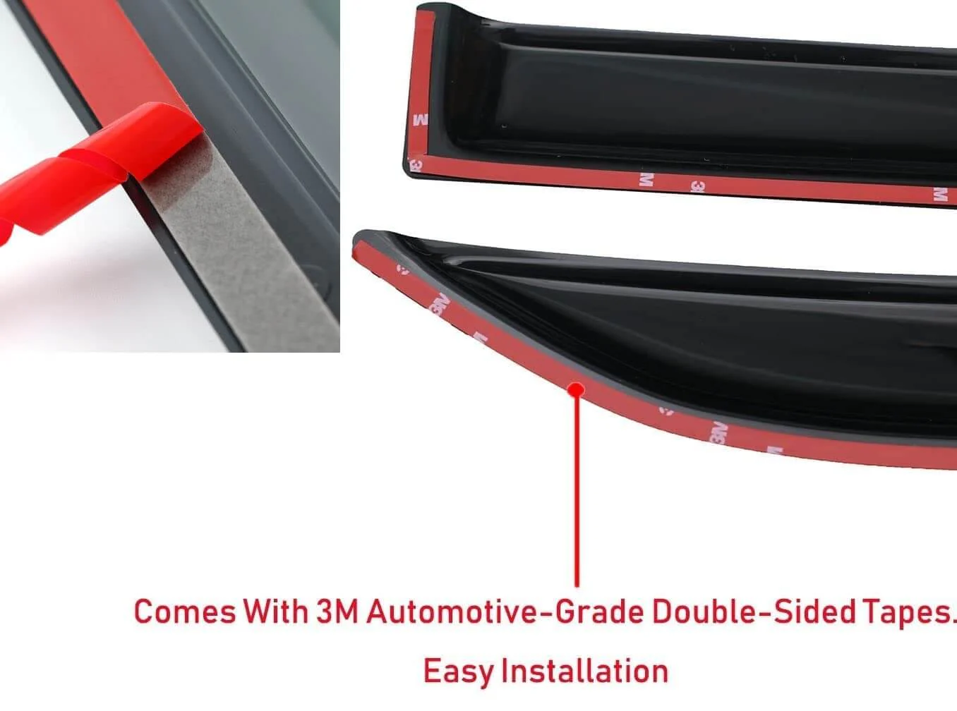 Galio Car Door Wind Visor with Silver Line For Toyota Innova Hycross (2023 Onwards)(Set of 4 pcs.)