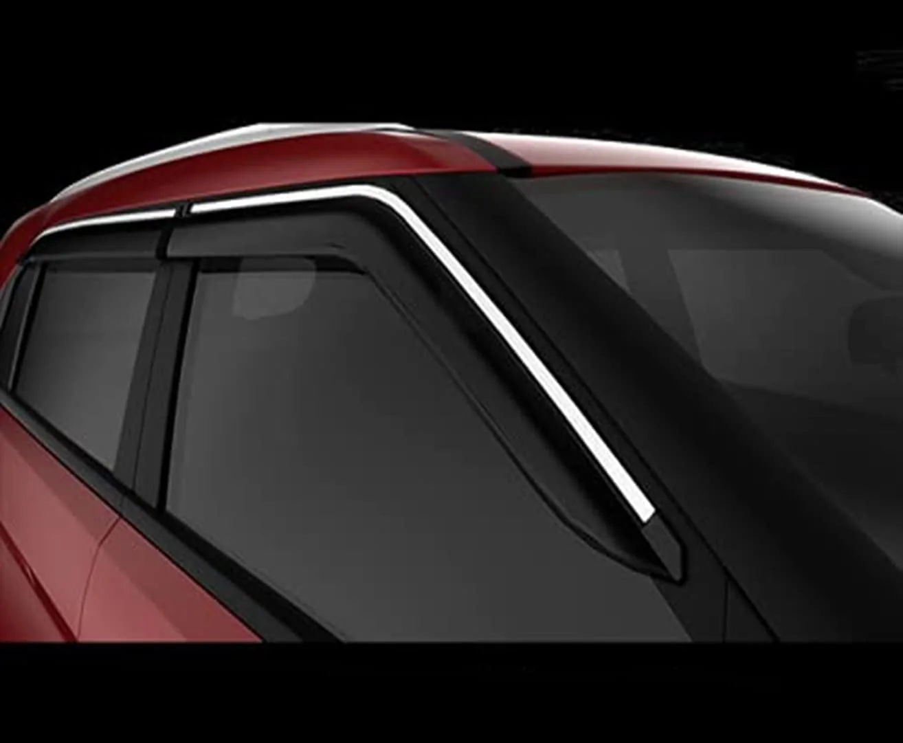 Galio Car Door Wind Visor with Silver Line For Toyota Innova Hycross (2023 Onwards)(Set of 4 pcs.)