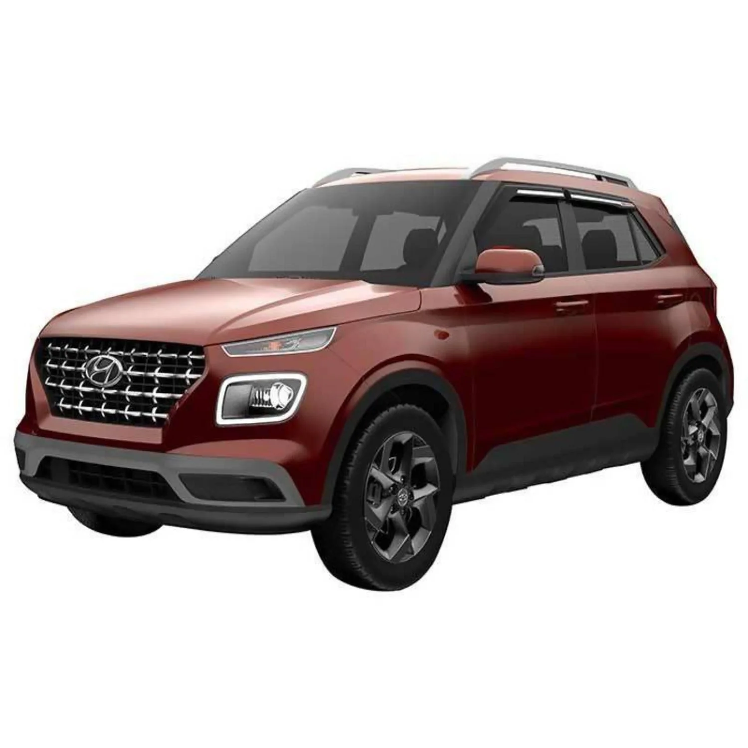 Galio Car Door Wind Visor with Silver Line For Hyundai Venue (2019 Onwards)( Set of 4 pcs.)